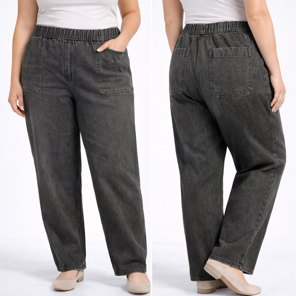 Madewell Women's Black Wash Pull-On Denim Pants - Size XXL - NWT